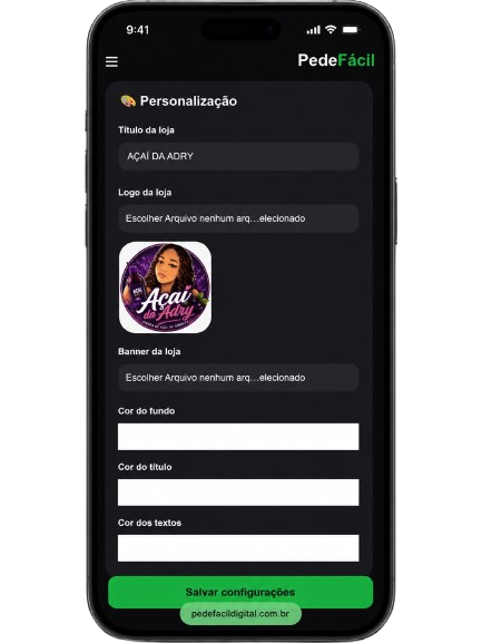 Personalização da loja